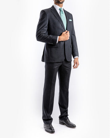Dark Grey Suit Regular Plain 100% Flece wool